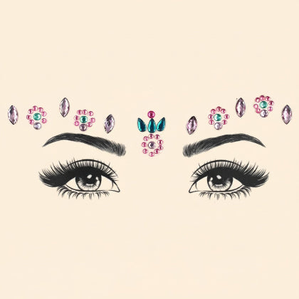 Eyebrow gems with decorative stones