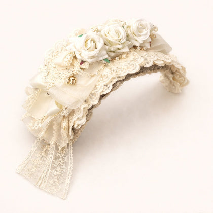 Romantic Lace Rose Bow Hair Accessory