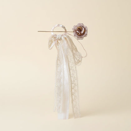 Romantic Flower Hair Pin With A Bow