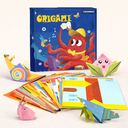 Origami kit with colorful paper