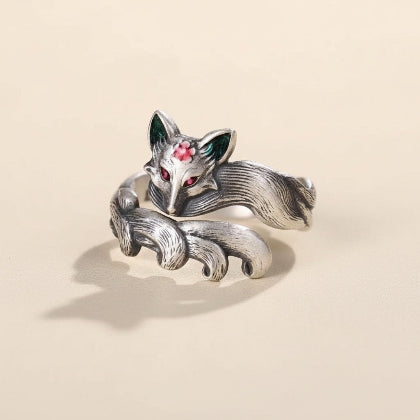 Peach Blossom Gumiho Ring – Nine-Tailed Fox Myth Charm