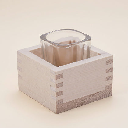 Pure Moment Sake Glass with Wooden Masu Box