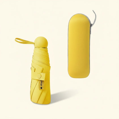 Yellow umbrella and its case 